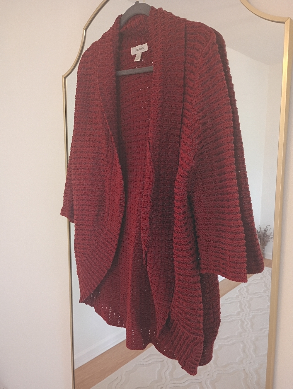 Cozy Open-Front Chunky Knit Cardigan - Burnt Orange